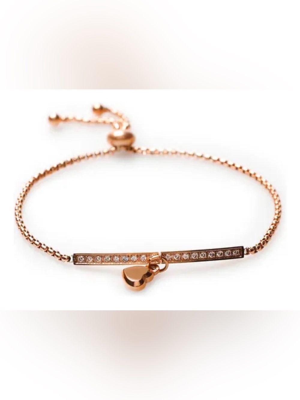 Michael Kors Silver-Tone Heart Bar Slider Bracelet